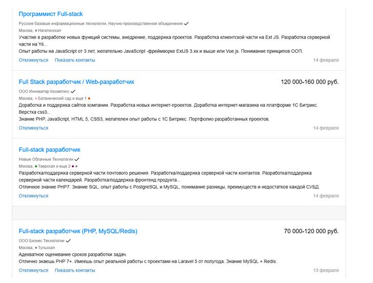 Вакансии для веб-мастеров