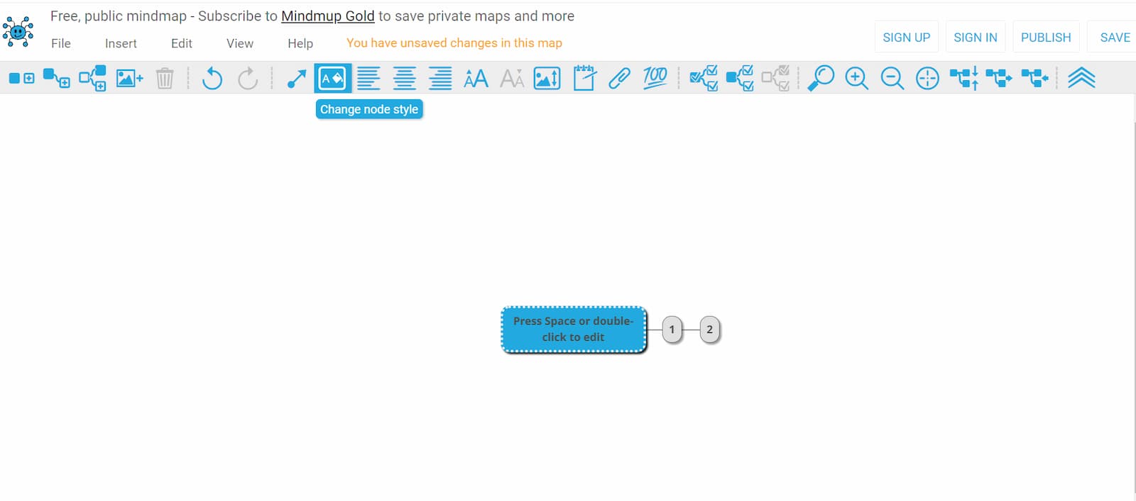 Создание mind map в сервисе MindMup