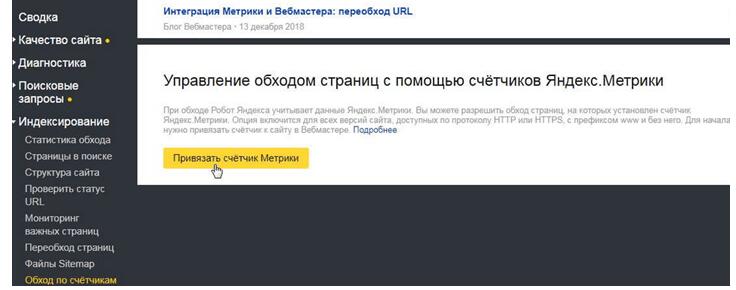 Индексация при помощи Yandex Metrika