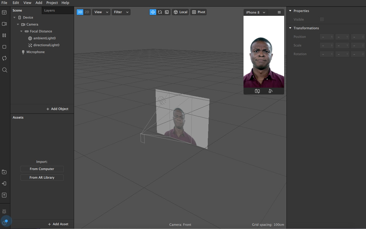 Рабочее пространство для создания маски инстаграм