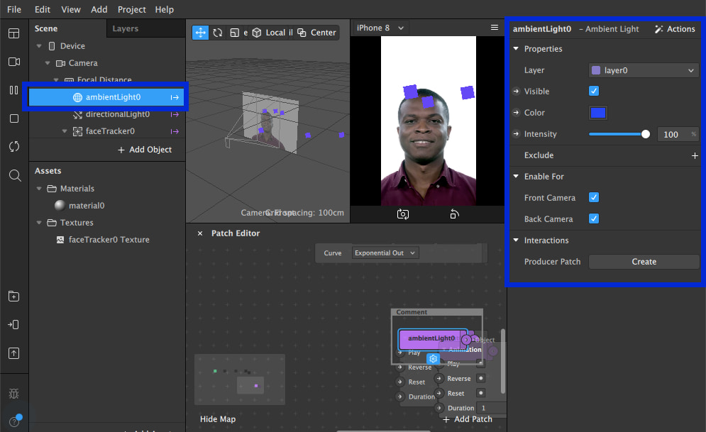 Меню настройки - маска для Инстаграм