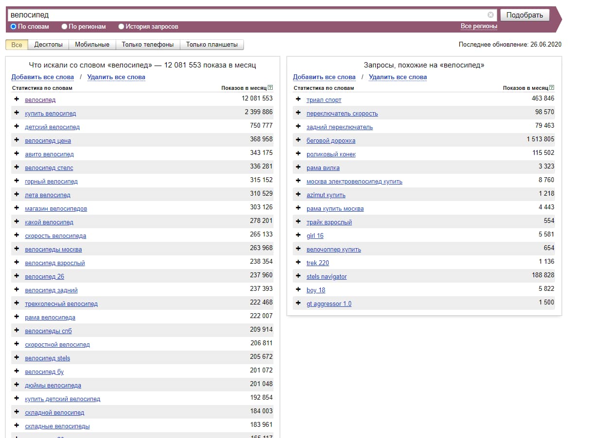 Обзор функционала (Поиск по словам 1)
