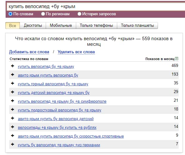 Операторы для уточнения информации - плюс и минус
