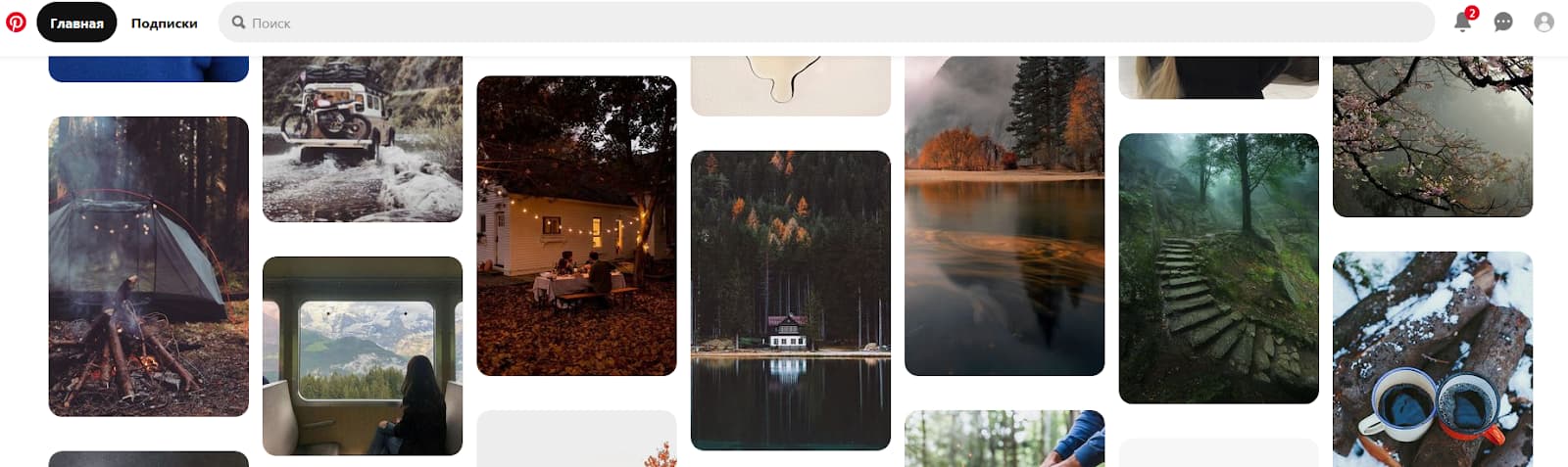 Основные элементы Pinterest — Лента