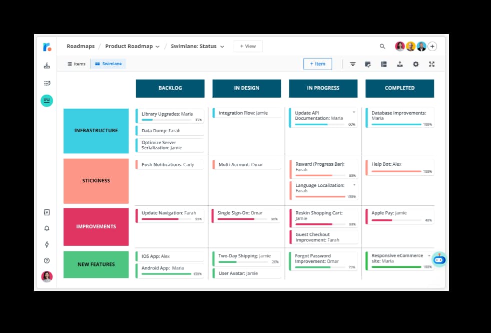 Сервис для создания рабочих карт Roadmunk