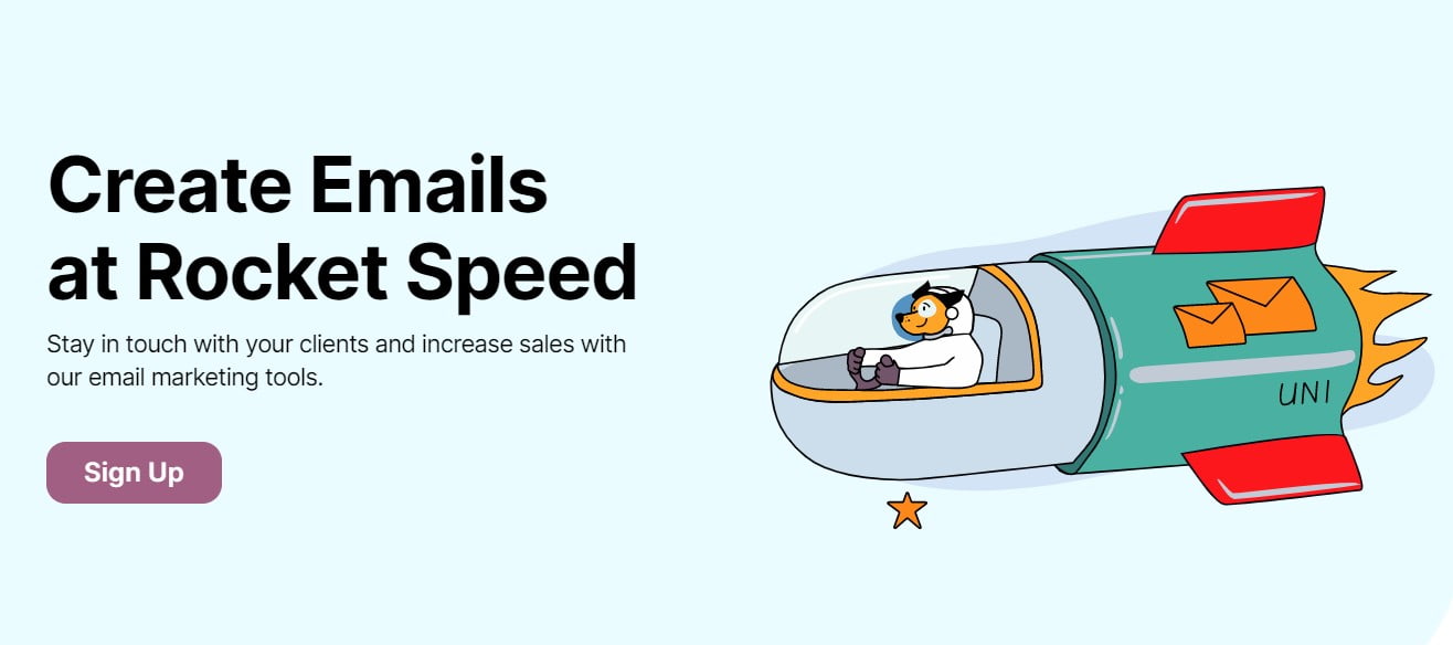 открыть сервис Unisender