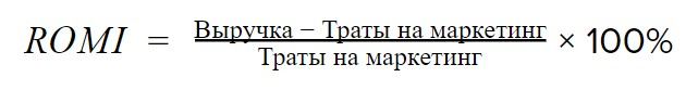 Показатель ROMI (вариант 1)