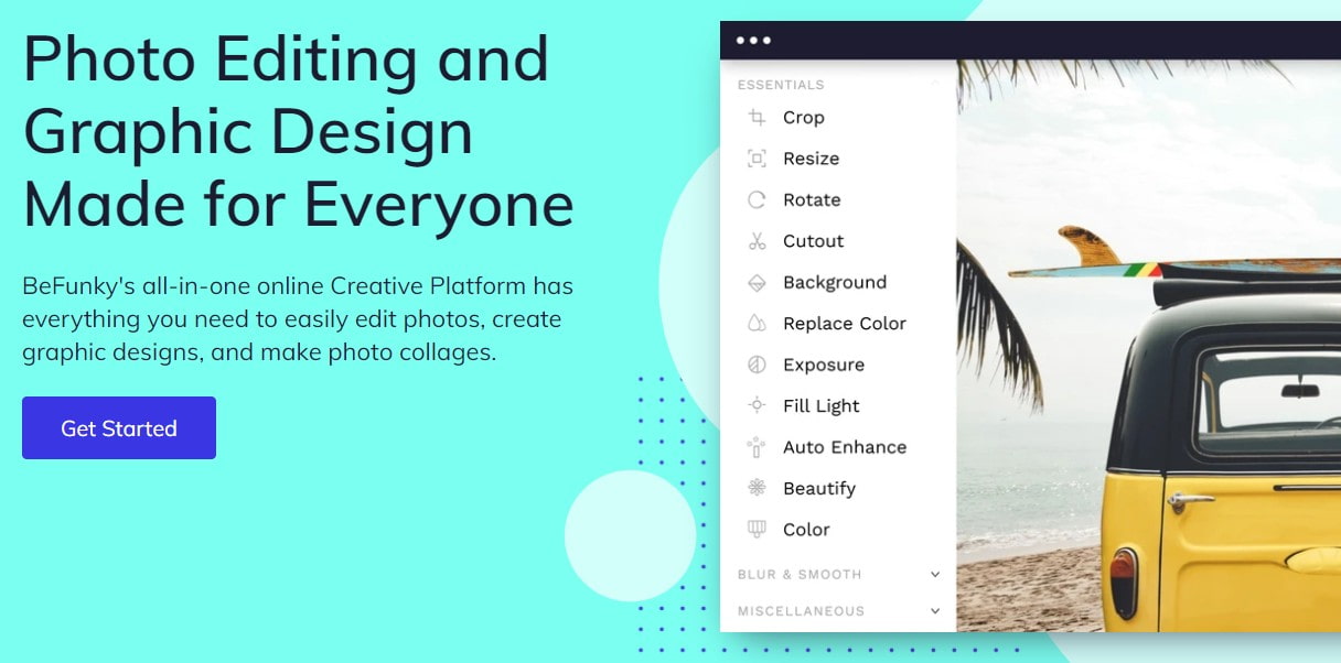 открыть сервис Befunky