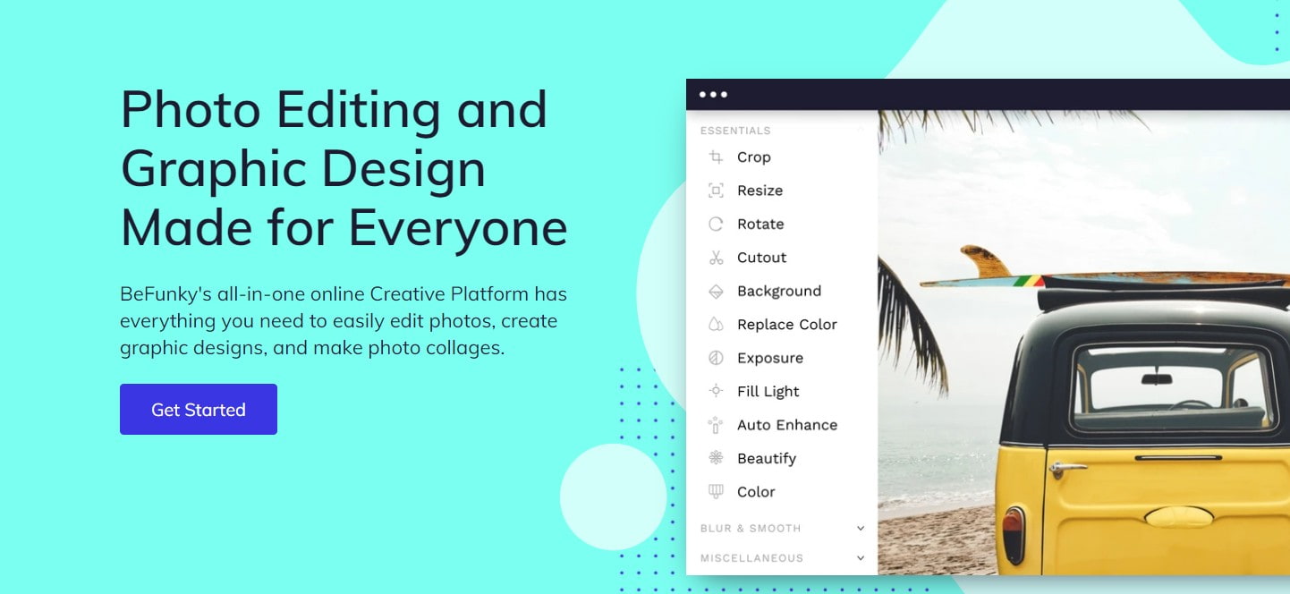открыть сервис BeFunky