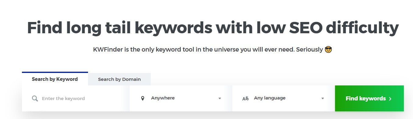 открыть сервис KWFinder