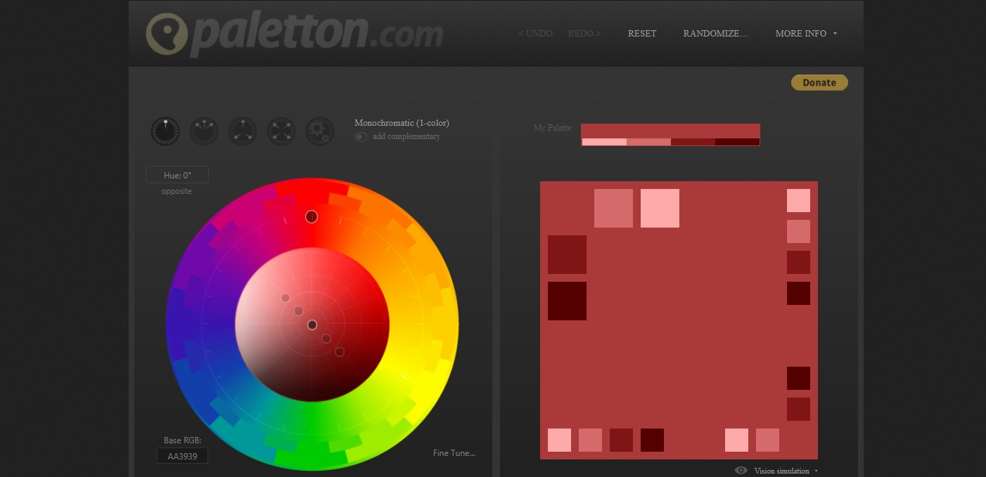 открыть сервис Paletton