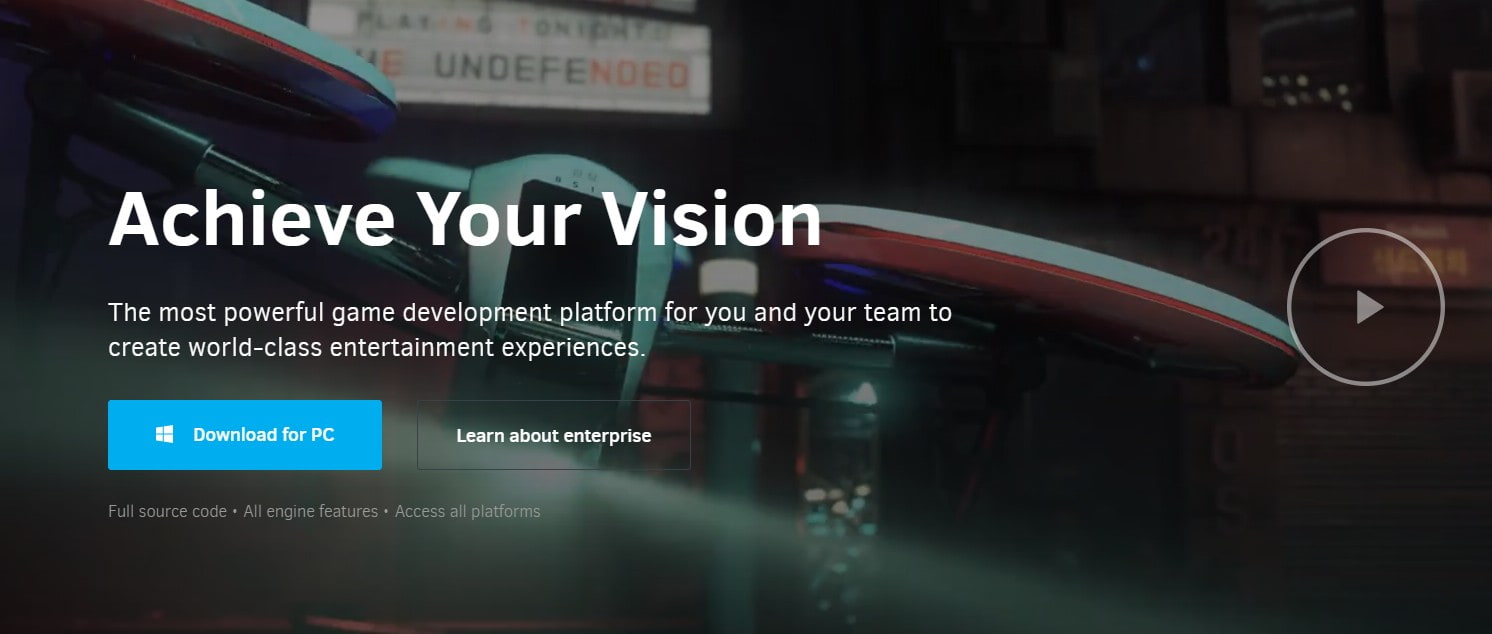 открыть сервис Cryengine