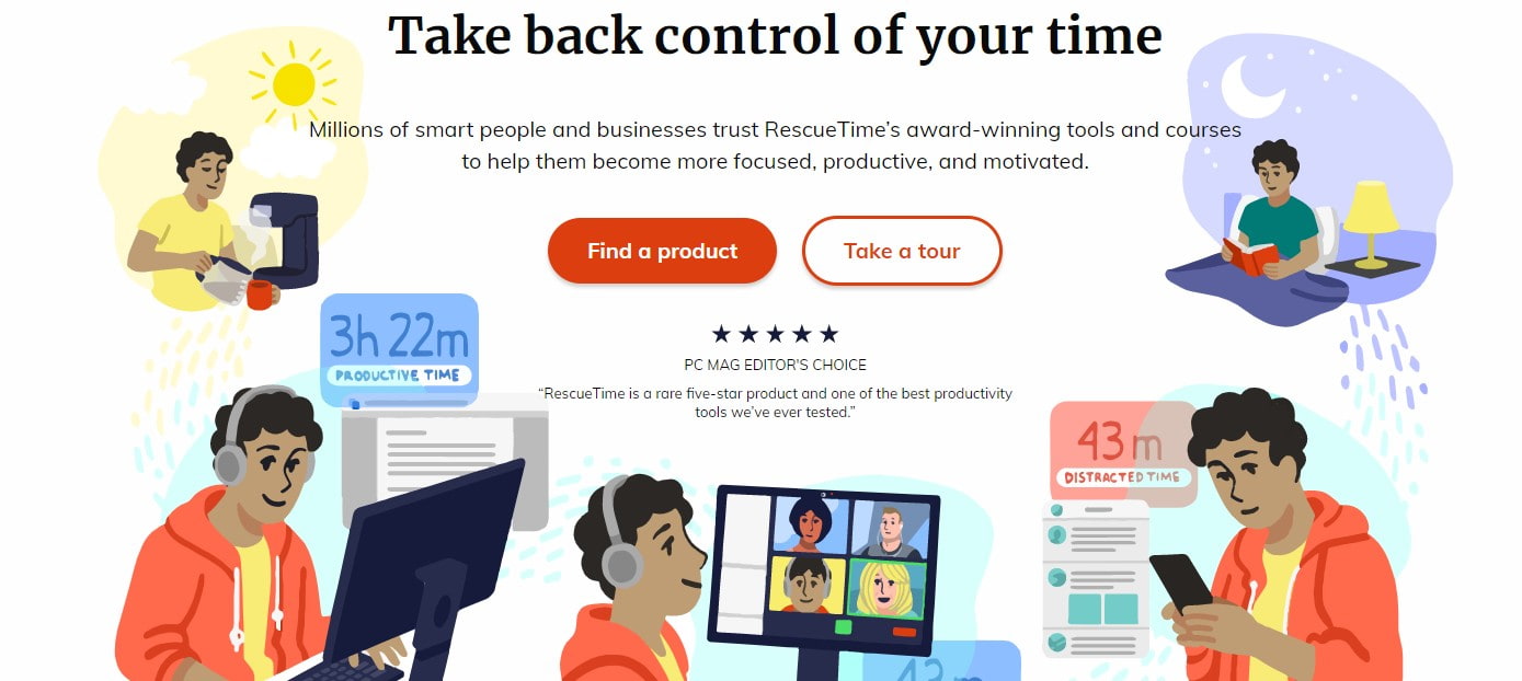 открыть сервис RescueTime