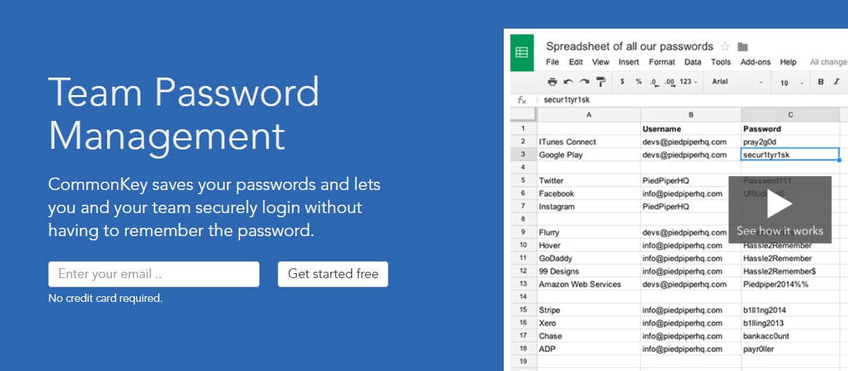 открыть сервис CommonKey