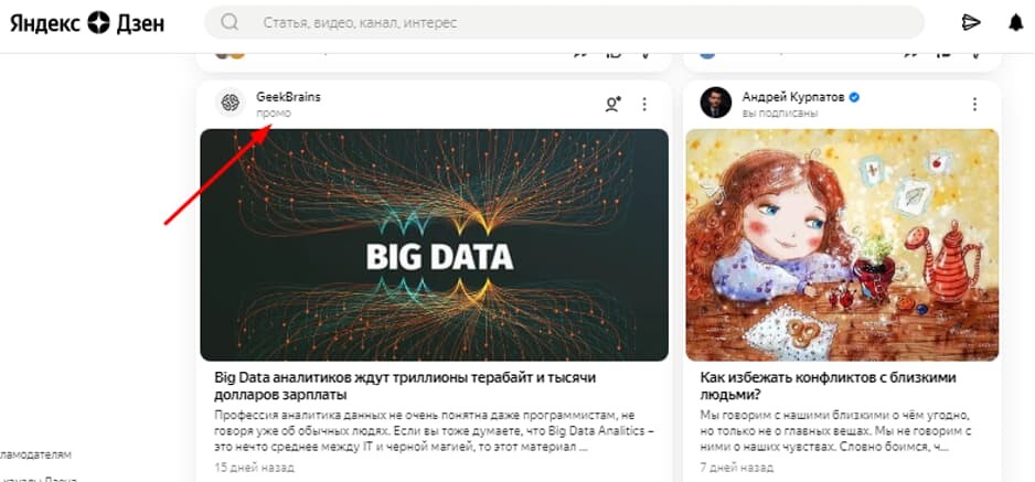 Статья образовательной платформы на Дзене.