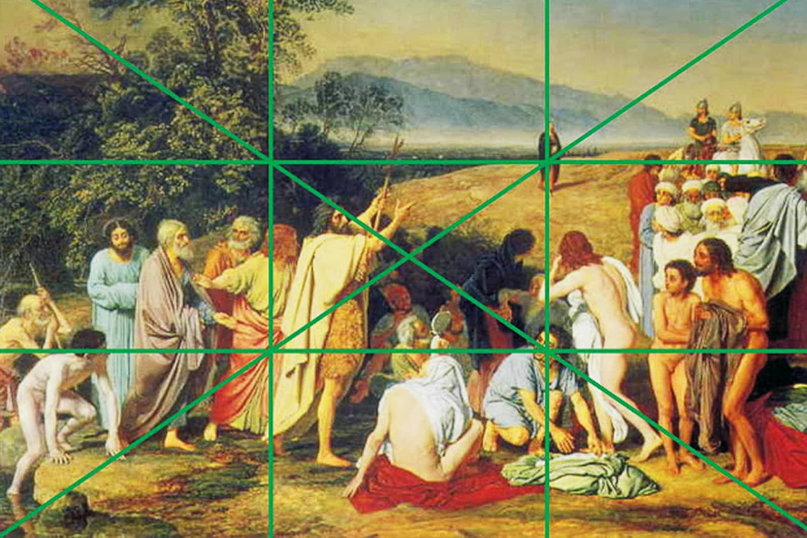 Построение композиции на примере картины «‎Явление Христа народу»‎