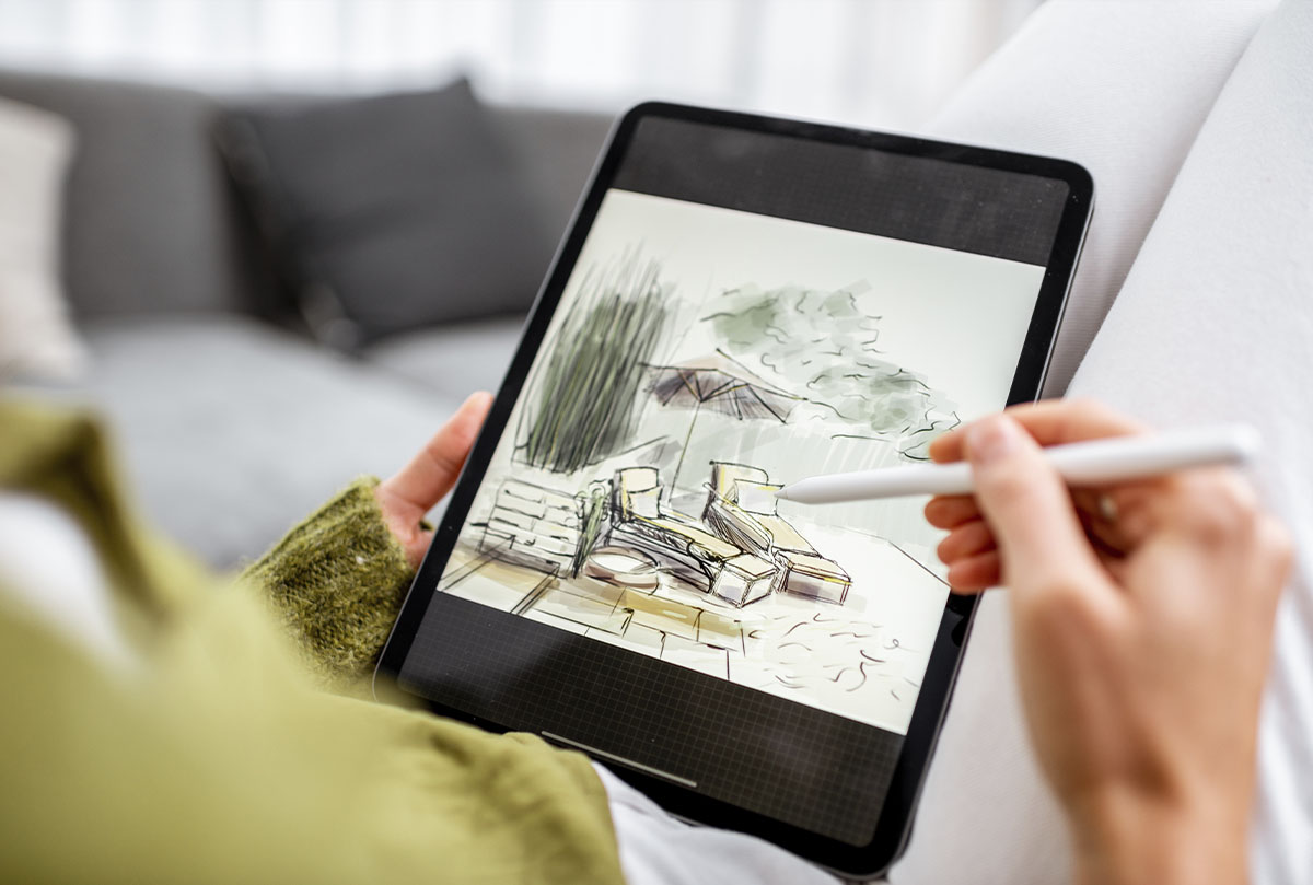 Скетчи можно рисовать на бумаге или графическом планшете