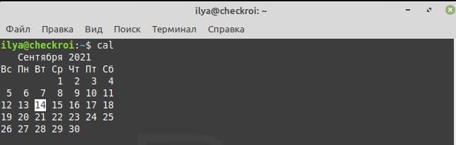 Календарь встроенный