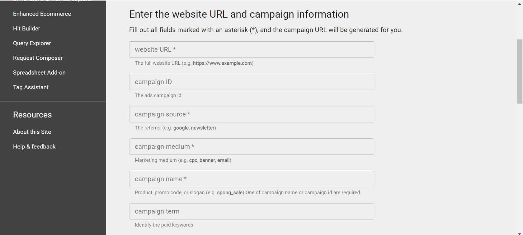 Создание ссылки с utm-метками в компоновщике меток от Google