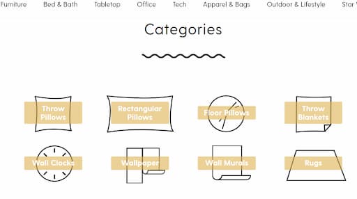 Иконками часто оформляли категории в интернет-магазине