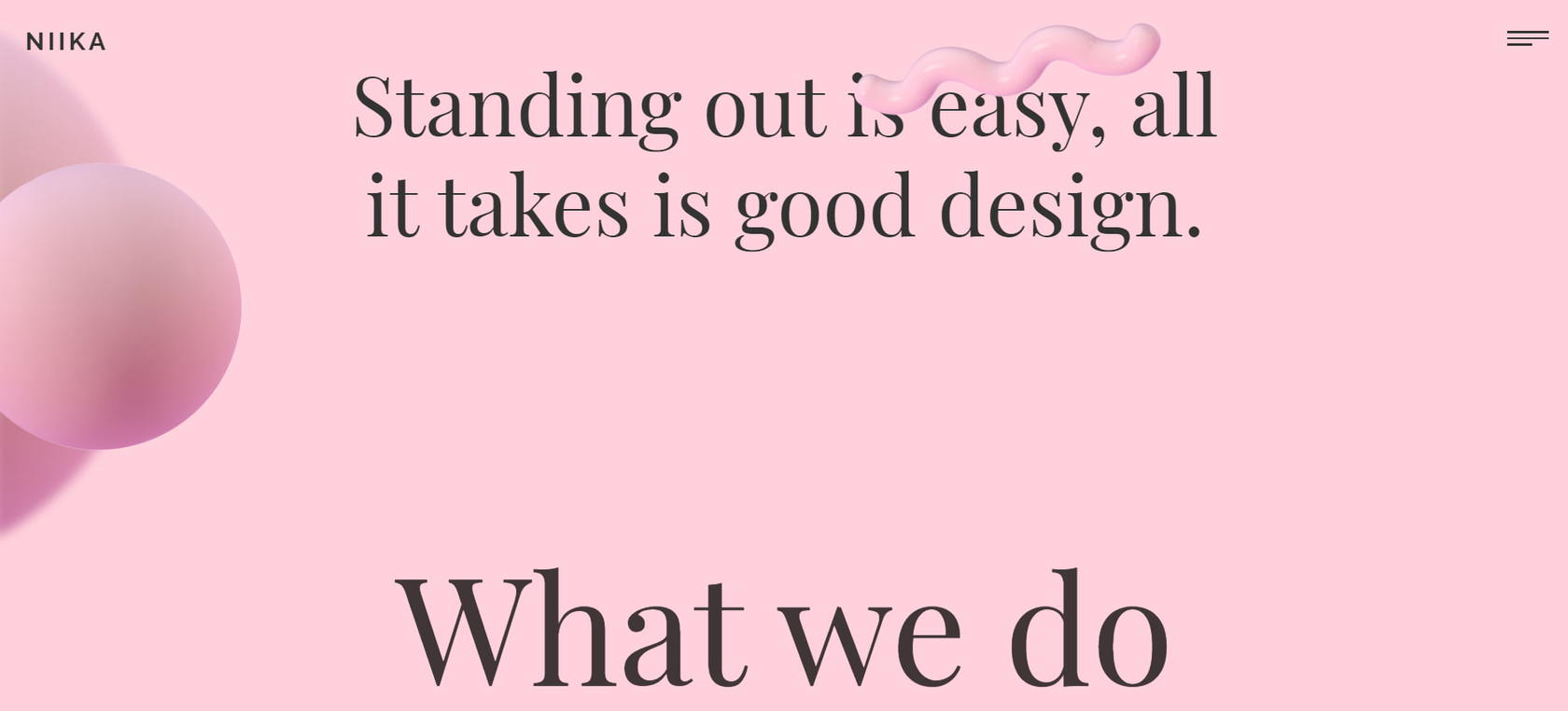 Главный экран студии дизайна Niika