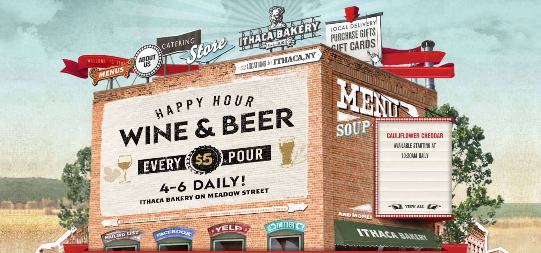 Главная страница Ithaca Bakery