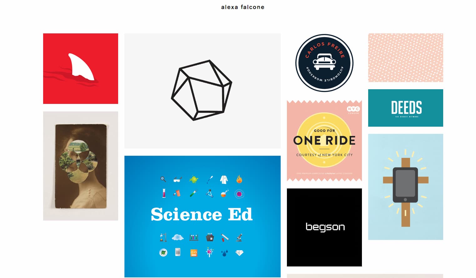 Разнообразие работ в портфолио Alexa Falcone 