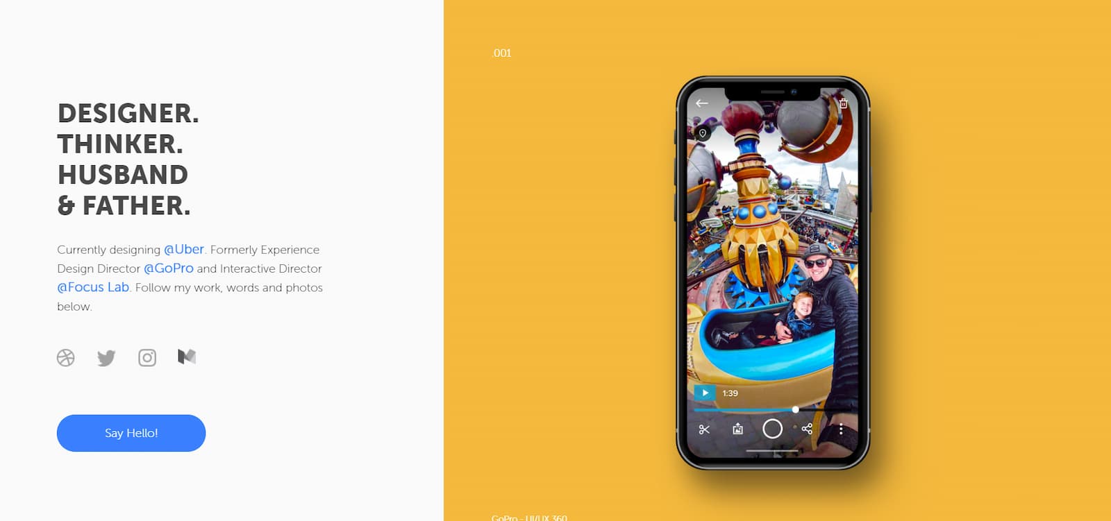 Главный экран портфолио Charlie Waite