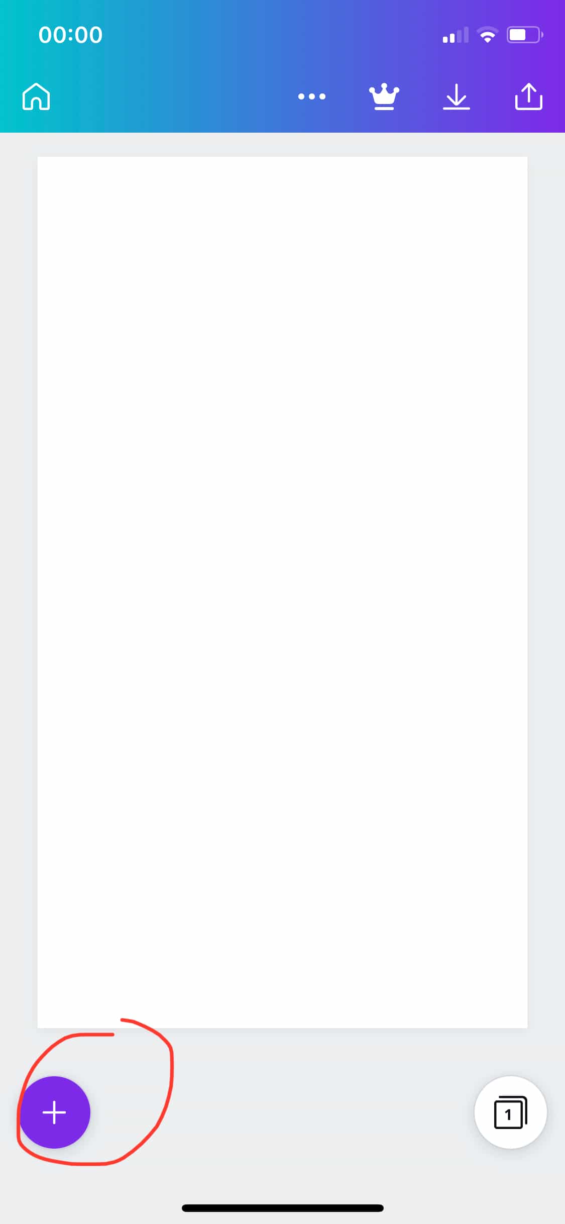 Шаг 2. Нажмите на значок «+», чтобы добавить фото или видео.