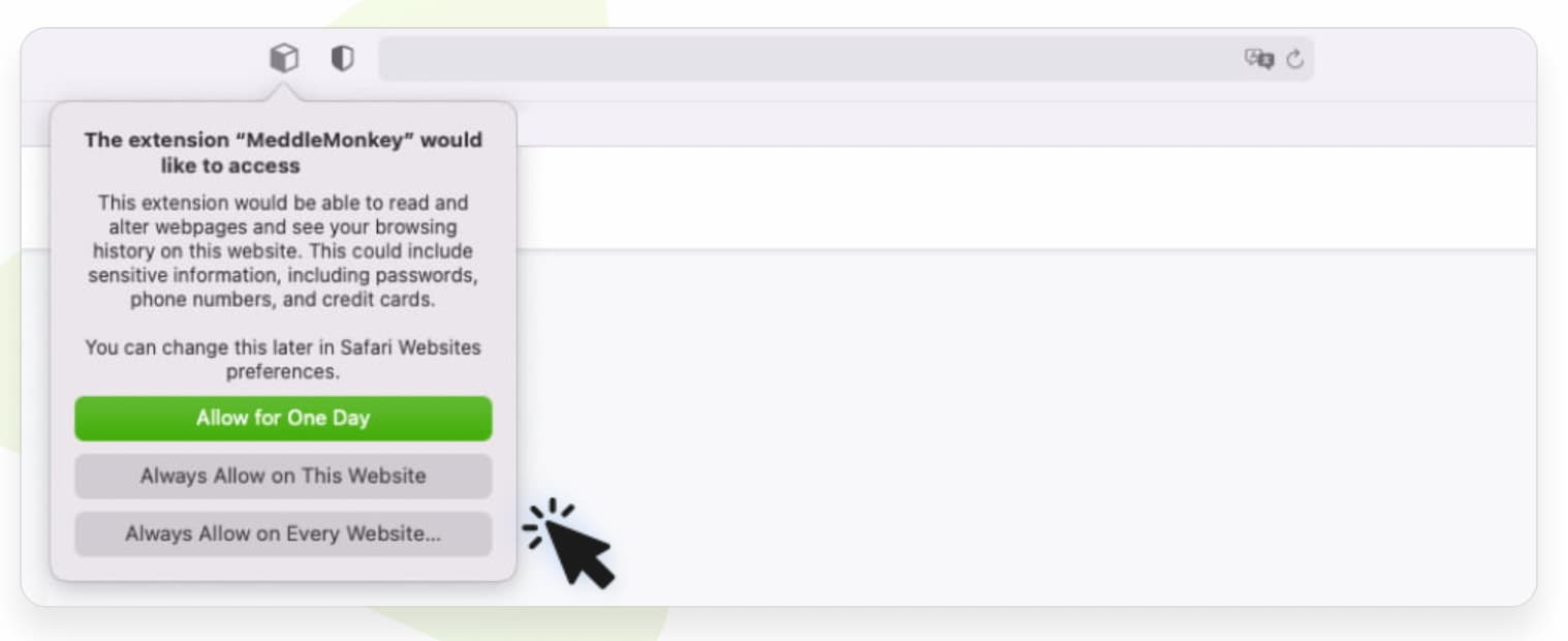 Включите расширение