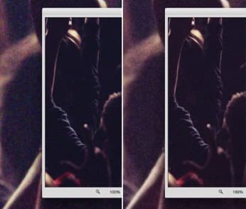 Слева параметр настроен на 74, справа на 0%