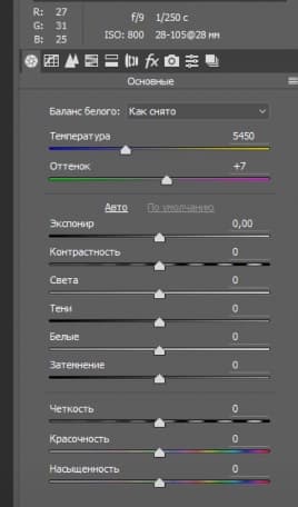 Справа на экране отобразится вот такое окно с настройками
