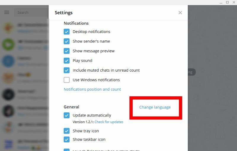 Как перевести интерфейс телеграма на русский язык