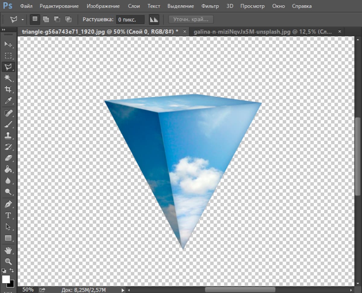 Как и в прошлом случае, нужно сделать инверсию, очистить фон и снять выделение, то есть эти шаги полностью совпадают с шагами 3–5 в работе с обычным лассо
