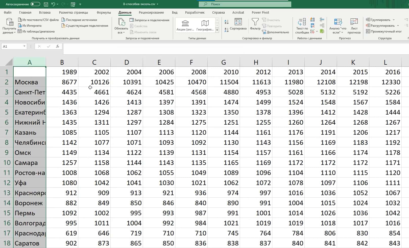 Текст по столбцам шаг 2
