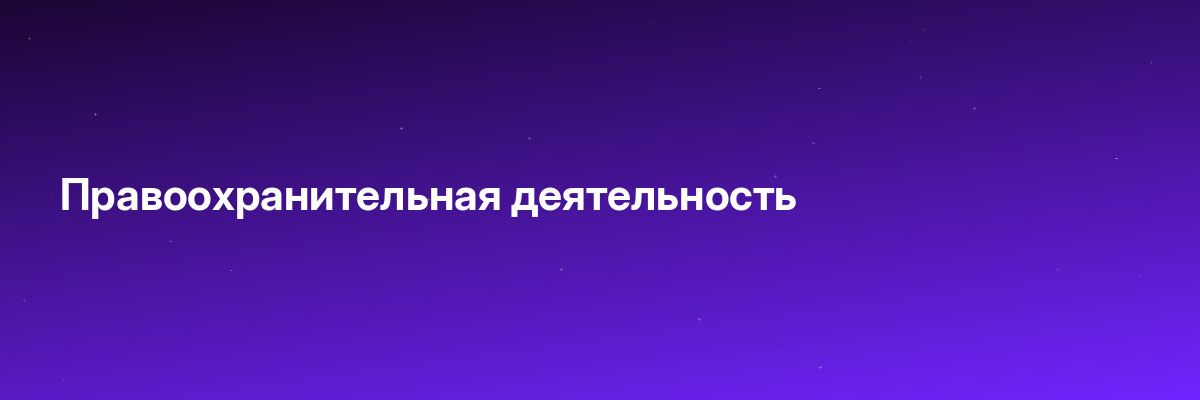 Правоохранительная деятельность