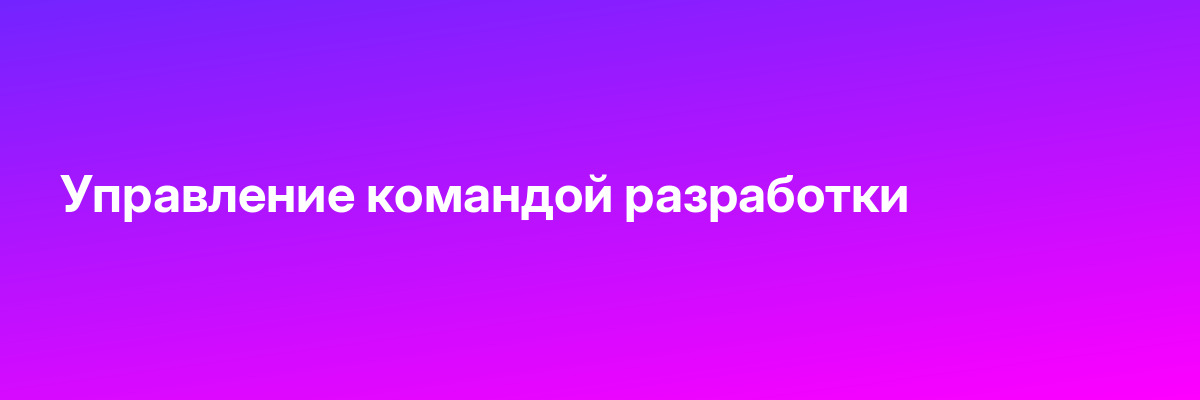 Управление командой разработки