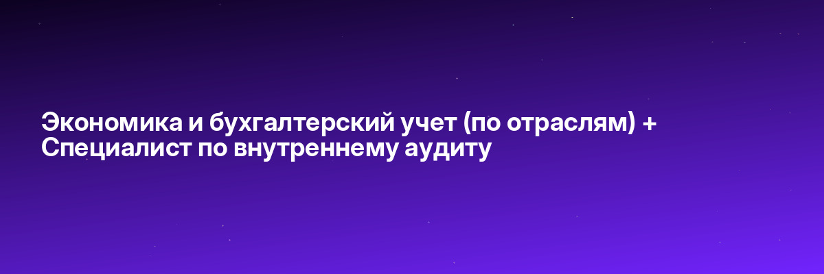 Экономика и бухгалтерский учет (по отраслям) + Специалист по внутреннему аудиту