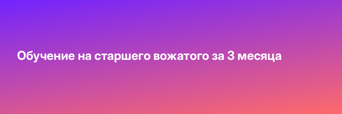 Обучение на старшего вожатого за 3 месяца