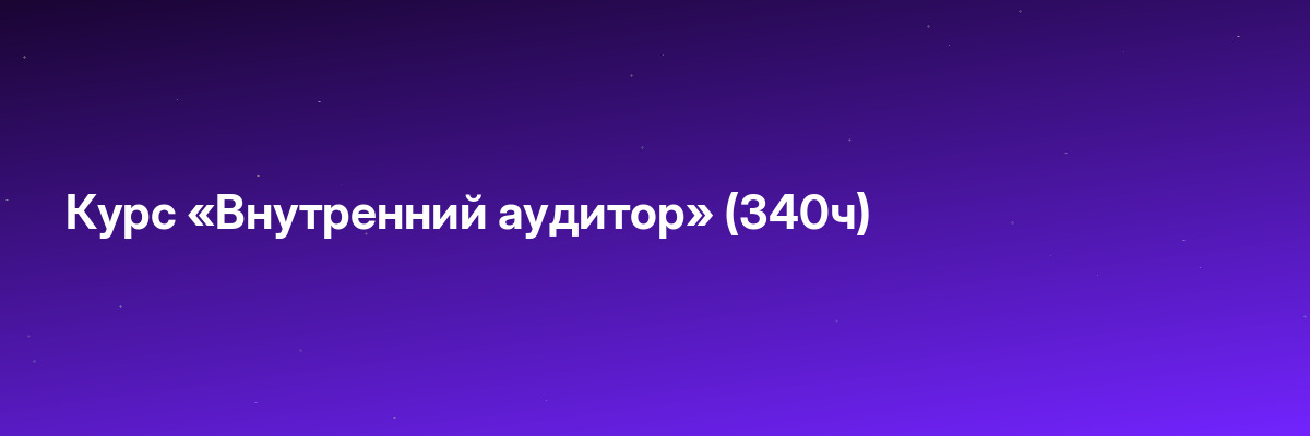 Курс «Внутренний аудитор» (340ч)