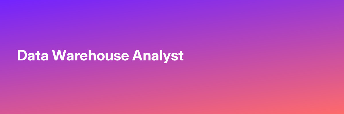 Data Warehouse Analyst