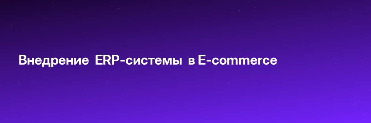 Внедрение  ERP-системы  в E-commerce