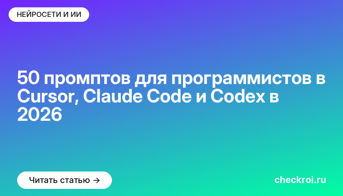 50 промптов для программистов в Cursor, Claude Code и Codex в 2026
