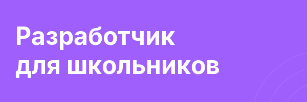 Разработчик для школьников