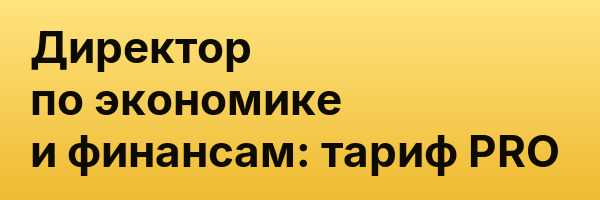 Директор по экономике и финансам: тариф PRO