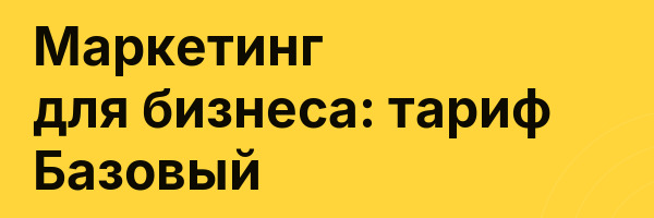 Маркетинг для бизнеса: тариф Базовый